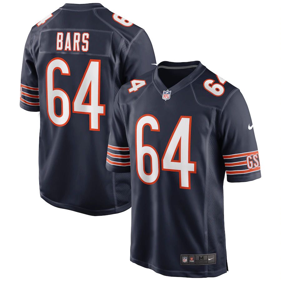 Men Chicago Bears #64 Alex Bars Nike Navy Game NFL Jersey